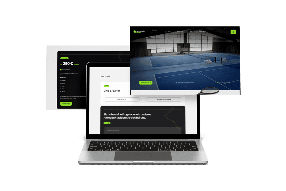Buchungsstarke Website für die Tennishalle Bensheim